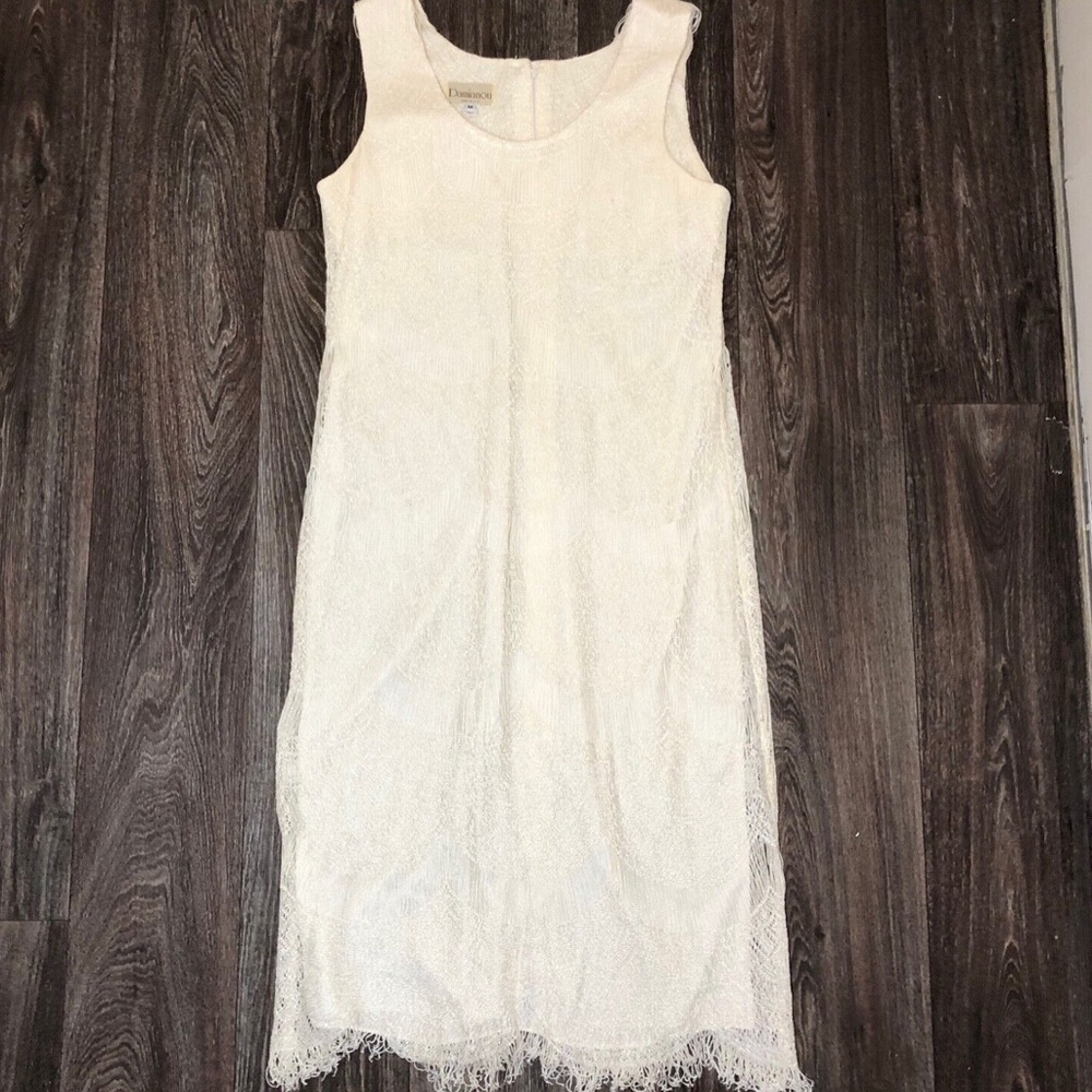 Damianou Ivory Fringe Dress | Small